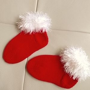 Handknitted Slippers/House Socks, Size Small